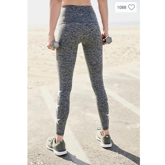 Strut This x Free People High Rise Teagan Star Ankle Legging NWT Gray White XS - Picture 3 of 4